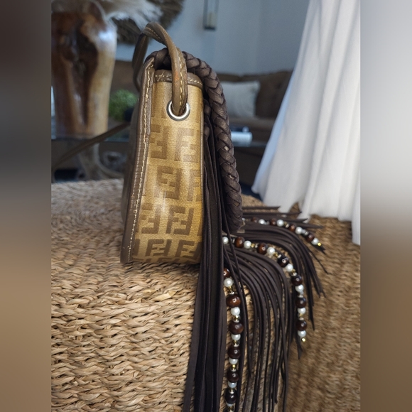 🔥SOLD🔥Authentic Fendi Boho Fringe Handbag louis vuitton boho bag - Picture 9 of 16